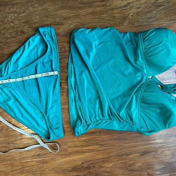 LA BLANCA TEAL TWO PIECE BIKIN SIZE 16 - Picture 4 of 13
